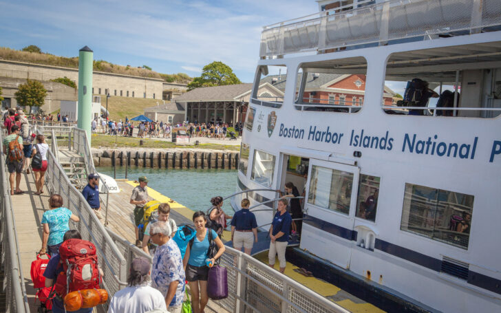 Visitors arriving at Georges Island