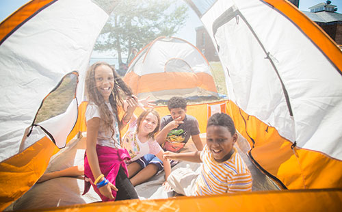 Peddocks Island Kids Camping in Tent